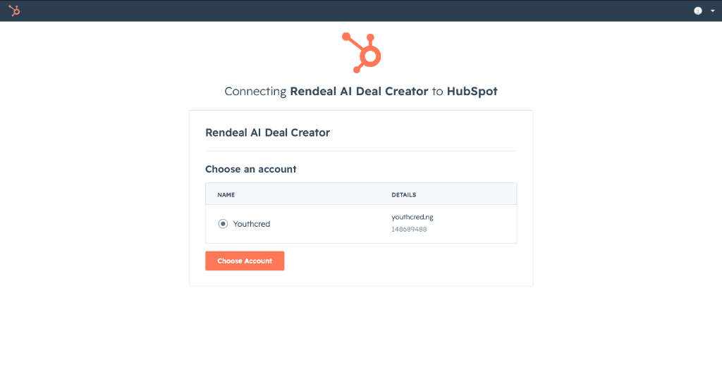 HubSpot Scopes Approval Screen